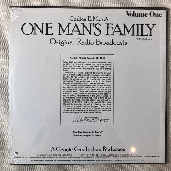 Carlton E. Morse : One Man's Family Volume One (LP, Transcription)