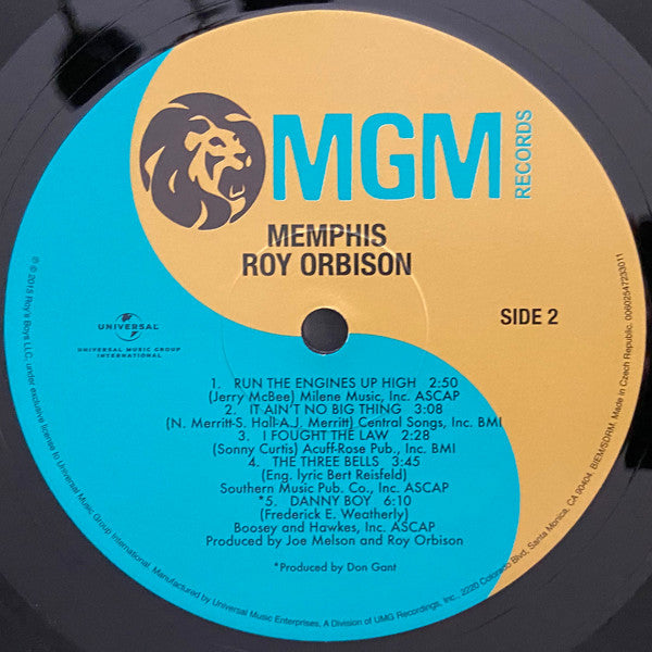 Roy Orbison : Memphis (LP, Album, RE)