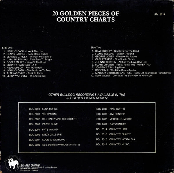 Various : 20 Golden Pieces Of Country Charts (LP, Comp)