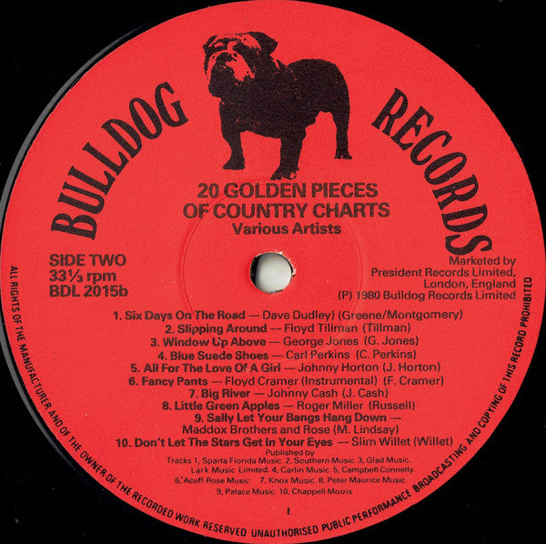 Various : 20 Golden Pieces Of Country Charts (LP, Comp)