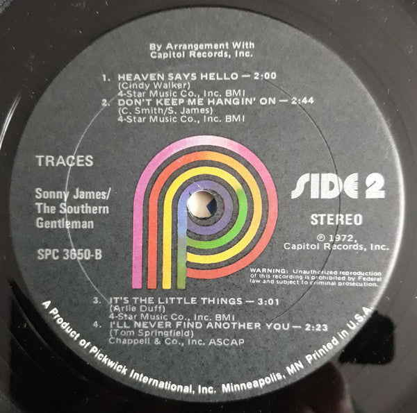 Sonny James : Traces (LP, Comp, RE, RM)