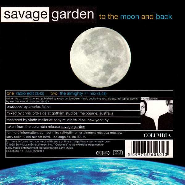 Savage Garden : To The Moon And Back (CD, Single)