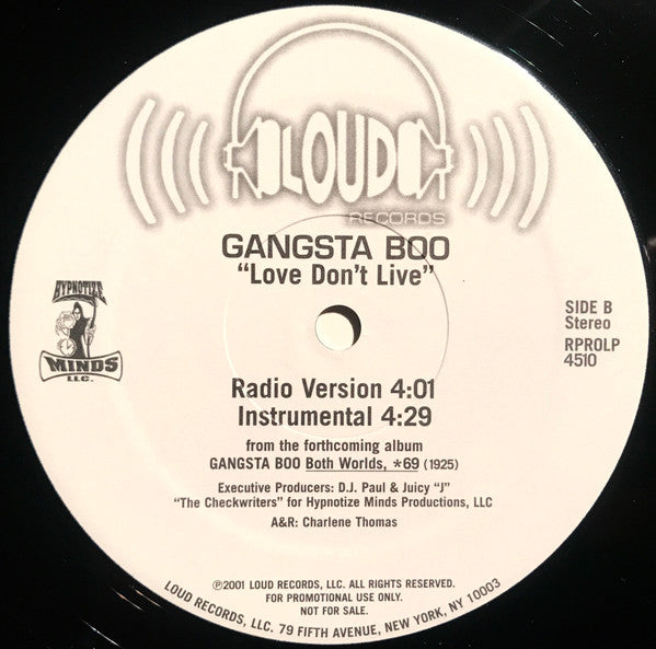 Gangsta Boo : Love Don't Live (12", Promo)