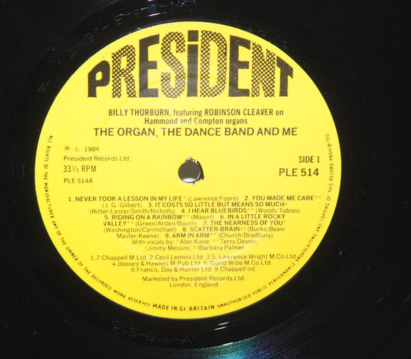 Billy Thorburn Featuring Robinson Cleaver* : The Organ, The Dance Band And Me (LP, Comp)