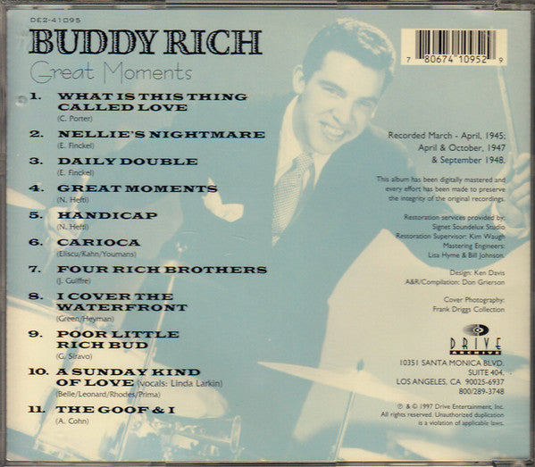 Buddy Rich And His Orchestra : Great Moments  (CD)