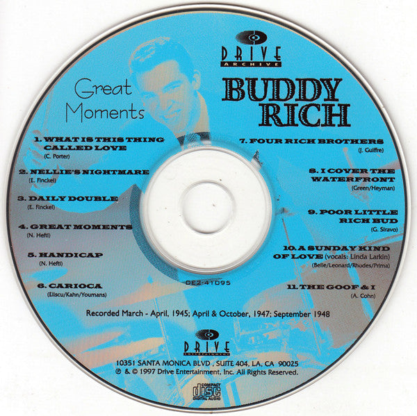 Buddy Rich And His Orchestra : Great Moments  (CD)