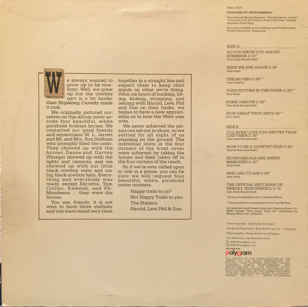 The Statler Brothers : The Best Of The Statler Bros. Rides Again Volume II (LP, Comp)