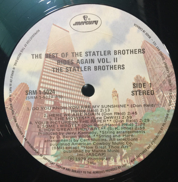 The Statler Brothers : The Best Of The Statler Bros. Rides Again Volume II (LP, Comp)
