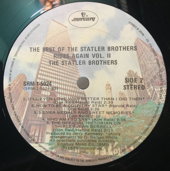 The Statler Brothers : The Best Of The Statler Bros. Rides Again Volume II (LP, Comp)