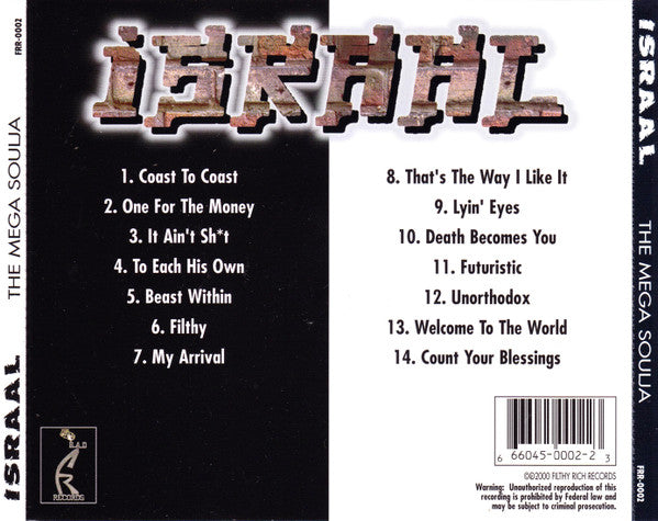 Israal : The Mega Soulja (CD, Album)