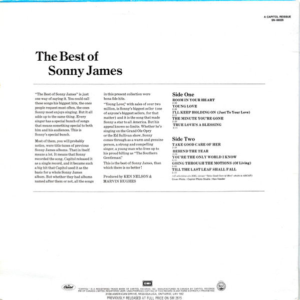 Sonny James : The Best Of Sonny James (LP, Comp, RE)