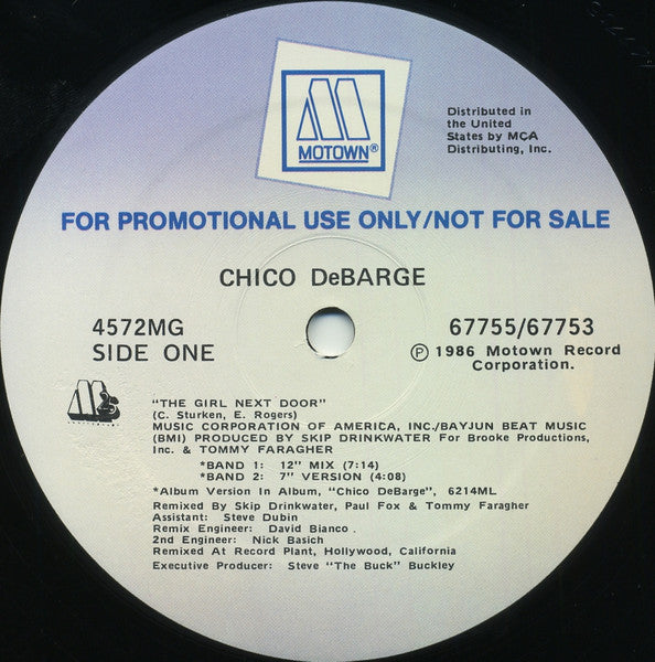 Chico DeBarge : The Girl Next Door (12", Promo)