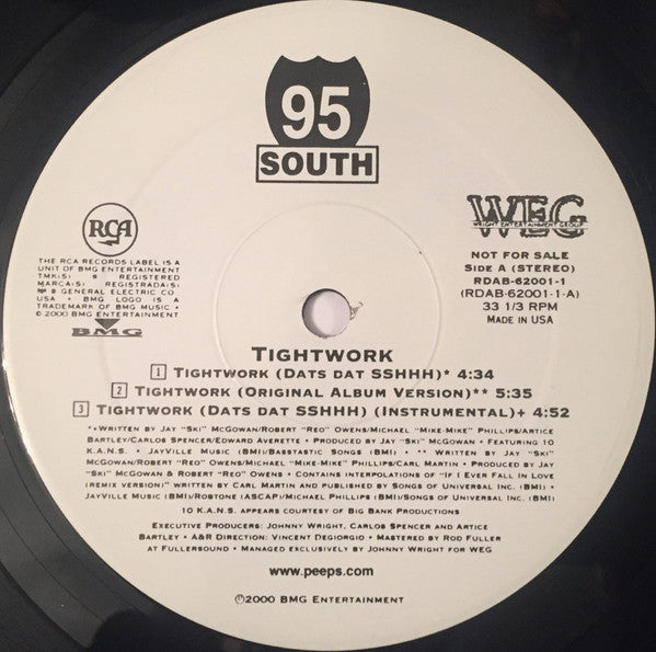 95 South : Tightwork (12", Promo, Cle)
