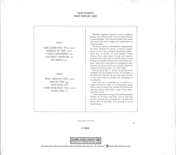 Enzo Stuarti : What Now My Love (LP, Comp, RE)