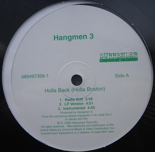 Hangmen 3 : Holla Back (Holla Boston) (12")