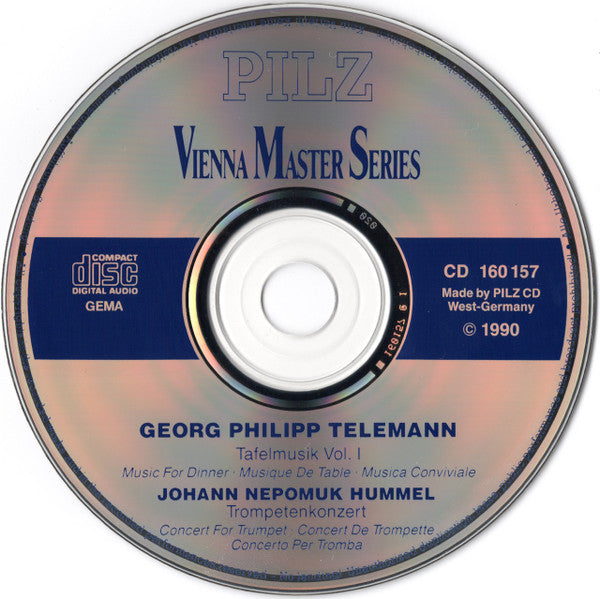 Georg Philipp Telemann, Johann Nepomuk Hummel : Dinner Music Vol. 1 / Concert For Trumpet (CD, Album)