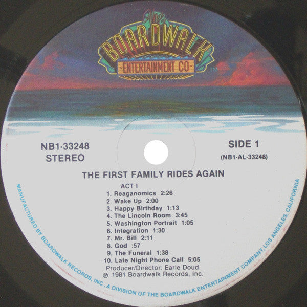 Rich Little, Melanie Chartoff, Michael Richards (3), Shelley Hack, Jenilee Harrison, Earle Doud, Bonzo (9), Vaughn Meader : The First Family Rides Again (LP, Album, Mon)
