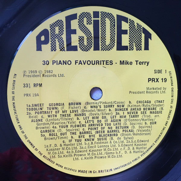 Mike Terry (7) : 30 Piano Favourites (LP, RE)