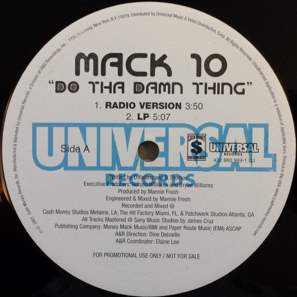 Mack 10 : Do Tha Damn Thing (12", Single, Promo)