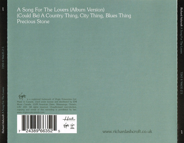 Richard Ashcroft : A Song For The Lovers (CD, Single)