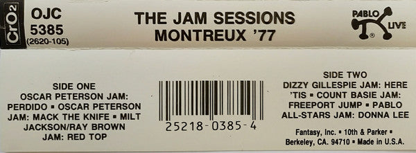 Various : The Jam Sessions (Montreux '77) (Cass, RE, RM, Abr)