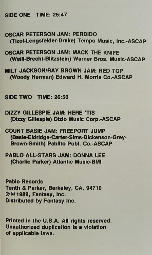 Various : The Jam Sessions (Montreux '77) (Cass, RE, RM, Abr)