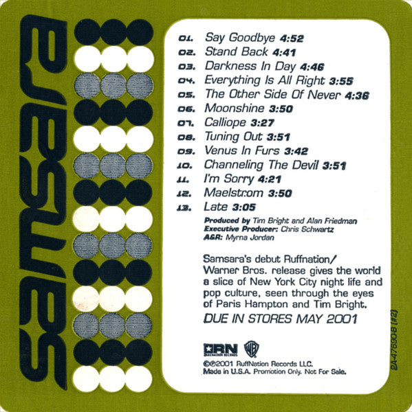 Samsara (9) : Samsara (CD, Advance, Album, Promo)