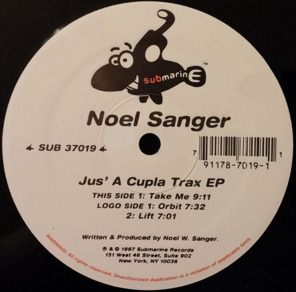 Noel W. Sanger : Jus' A Cupla Trax EP (12")