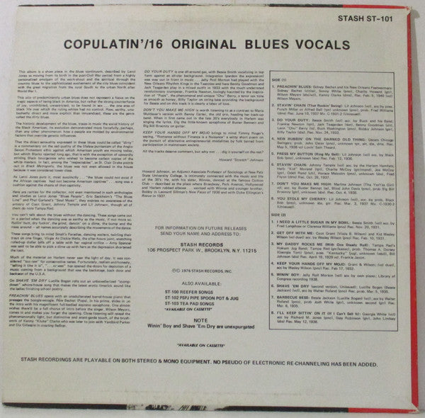 Various : Copulatin' Blues Volume One (LP, Comp, RE)