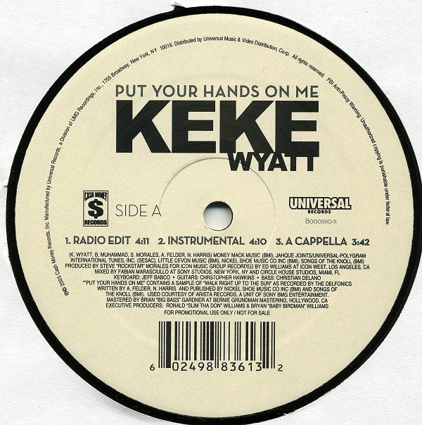 Keke Wyatt : Put Your Hands On Me (12", Promo)