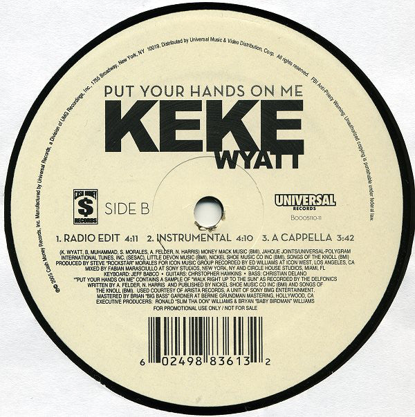 Keke Wyatt : Put Your Hands On Me (12", Promo)
