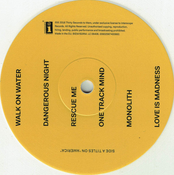 Thirty Seconds To Mars* : America (LP, Album, Whi)