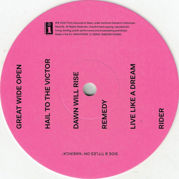 Thirty Seconds To Mars* : America (LP, Album, Whi)