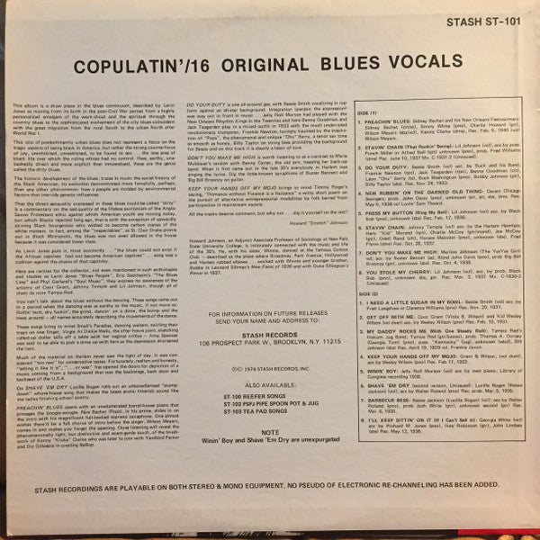 Various : Copulatin' Blues Volume One (LP, Comp, RE)