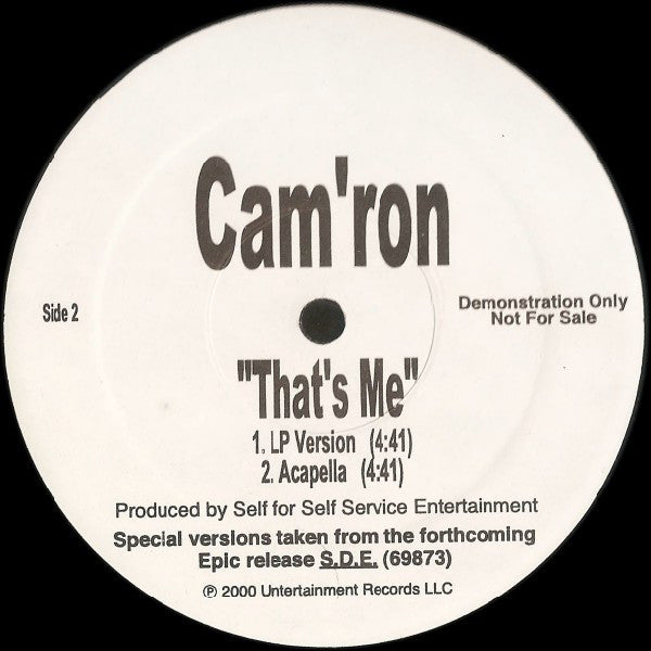 Cam'ron : That's Me (12", Single, Promo)