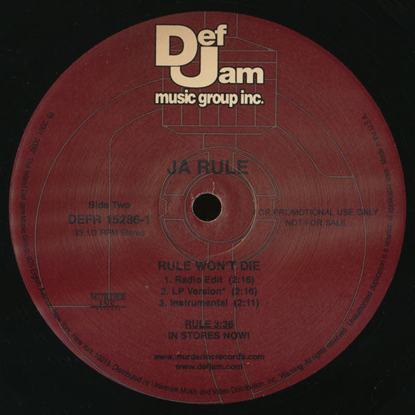 Ja Rule : I Cry (12", Promo)