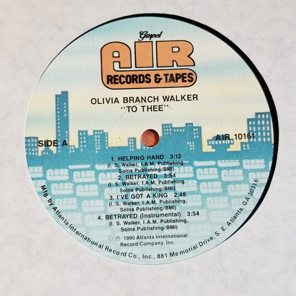 Olivia Branch Walker : To Thee (LP, Album)