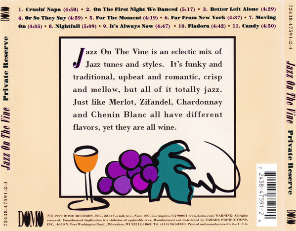 Jazz On The Vine : Private Reserve (CD, Album)
