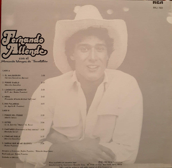 Fernando Allende con el Mariachi Vargas de Tecalitlán : Fernando Allende (LP, Album)