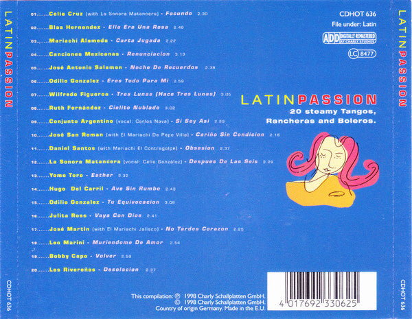 Various : Latin Passion (10 Steamy Tangos, Rancheras And Boleros) (CD, Comp)