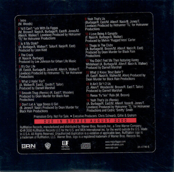 Major Figgas : Figgas 4 Life (CD, Advance, Album, Promo)