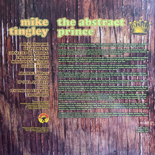 Mike Tingley : The Abstract Prince (LP, Album, Ltd, RE)