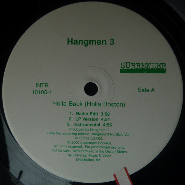 Hangmen 3 : Holla Back (Holla Boston) (12")
