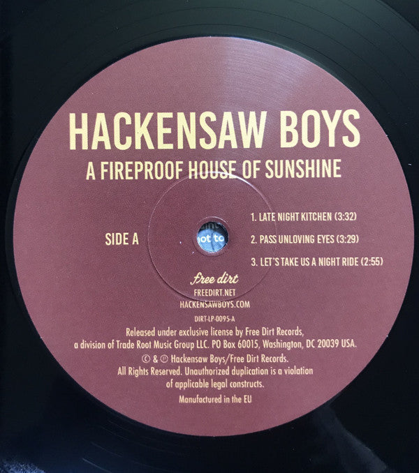 Hackensaw Boys* : A Fireproof House Of Sunshine  (10", EP)