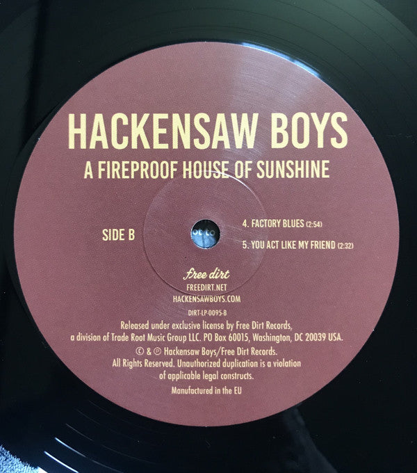 Hackensaw Boys* : A Fireproof House Of Sunshine  (10", EP)