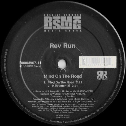 Rev Run* : Mind On The Road (12")