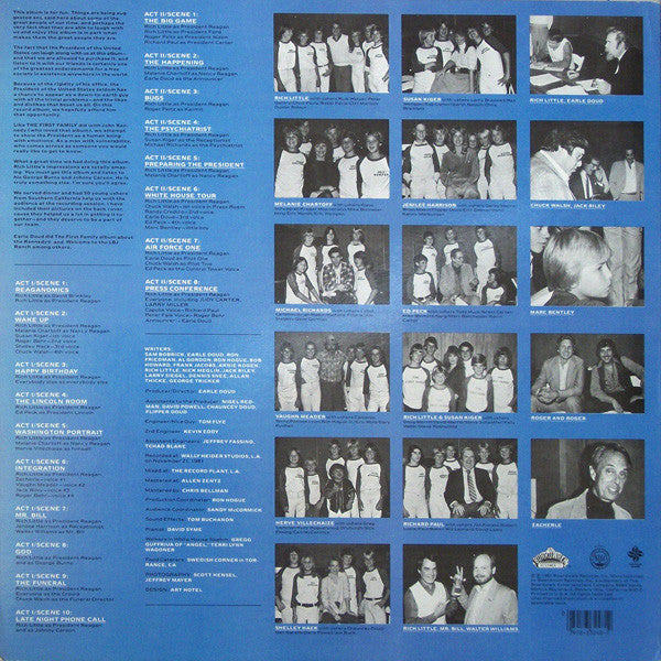 Earle Doud Presents Rich Little With Melanie Chartoff ~ Michael Richards (3) ~ Shelley Hack ~ Jenilee Harrison ~ Bonzo (9) And Vaughn Meader : The First Family Rides Again (LP, Album, Gol)