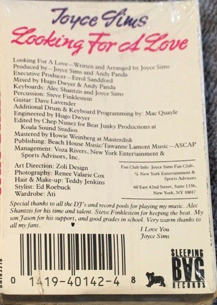 Joyce Sims : Looking For A Love (Cass, Single)