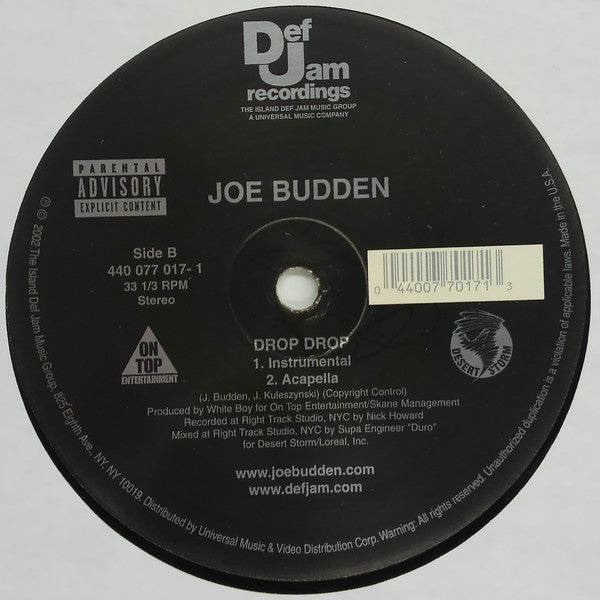 Joe Budden : Drop Drop (12")