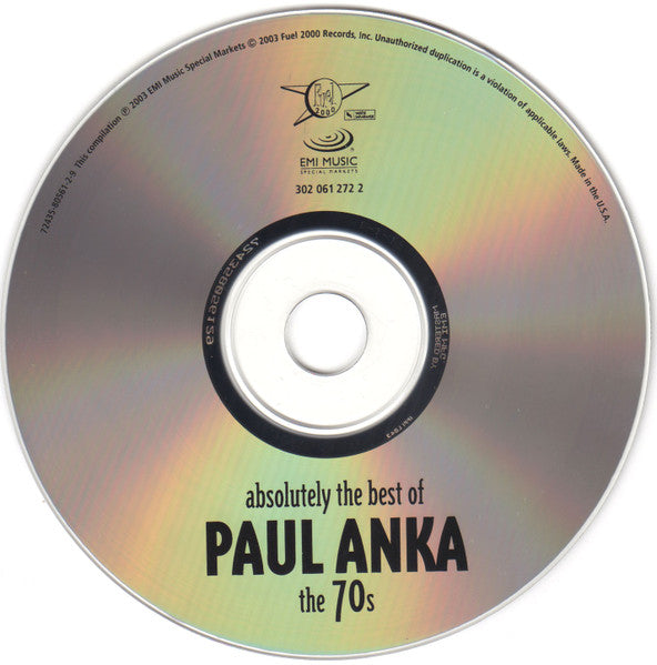 Paul Anka : Absolutely The Best Of Paul Anka The 70s (CD, Comp)